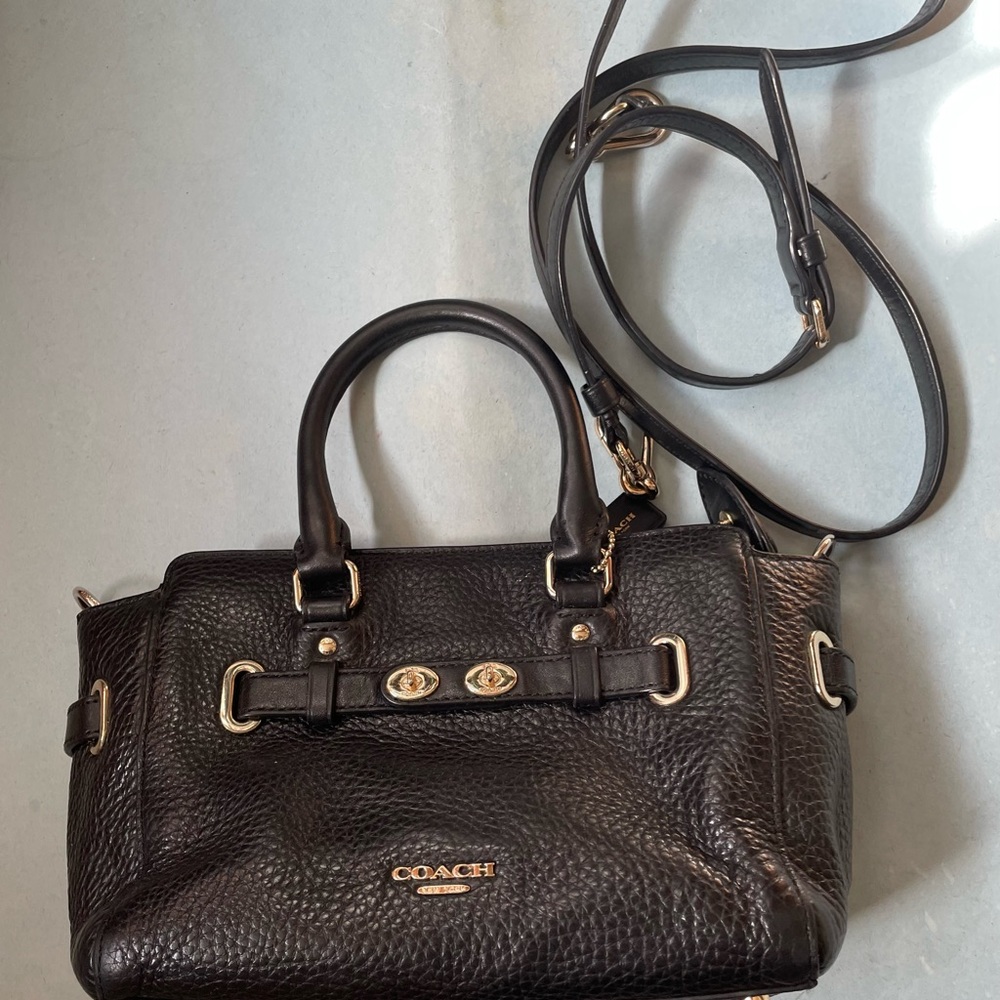 GUC Coach Mini Blake Carryall Black Leather Purse
